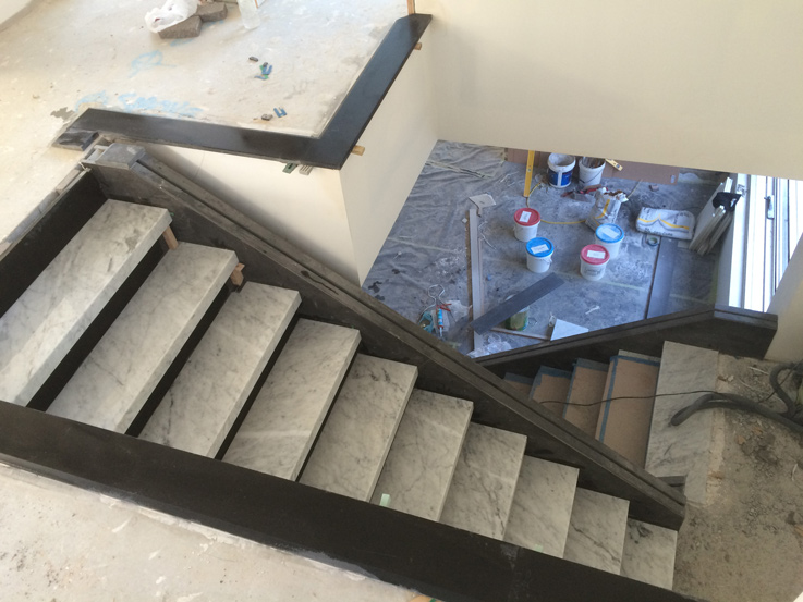 Marble and Bluestone Stairs/Fireplace